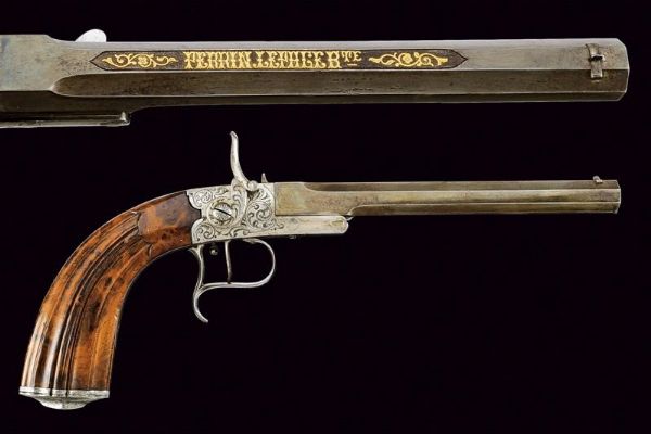 Rara pistola a luminello da tiro di Perrin Le Page  - Asta Rare Armi Antiche e Militaria da tutto il mondo - Associazione Nazionale - Case d'Asta italiane