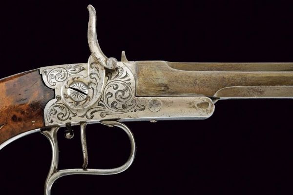 Rara pistola a luminello da tiro di Perrin Le Page  - Asta Rare Armi Antiche e Militaria da tutto il mondo - Associazione Nazionale - Case d'Asta italiane