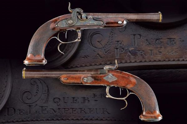 Paio di belle pistole a luminello da ufficiale di Le Page  - Asta Rare Armi Antiche e Militaria da tutto il mondo - Associazione Nazionale - Case d'Asta italiane