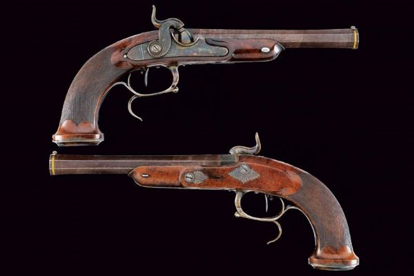 Paio di belle pistole a luminello da ufficiale di Le Page  - Asta Rare Armi Antiche e Militaria da tutto il mondo - Associazione Nazionale - Case d'Asta italiane