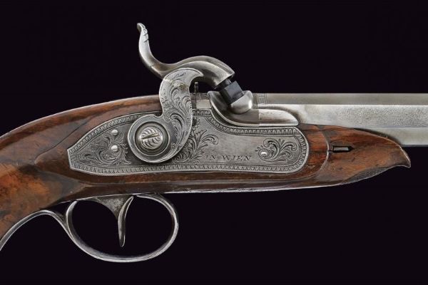 Paio di pistole a luminello da viaggio di Carl Pirko  - Asta Rare Armi Antiche e Militaria da tutto il mondo - Associazione Nazionale - Case d'Asta italiane