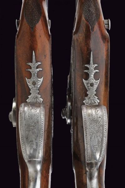 Paio di pistole a luminello da viaggio di Carl Pirko  - Asta Rare Armi Antiche e Militaria da tutto il mondo - Associazione Nazionale - Case d'Asta italiane