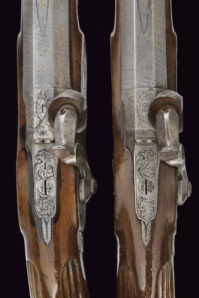 Paio di pistole a luminello da tiro in cassetta  - Asta Rare Armi Antiche e Militaria da tutto il mondo - Associazione Nazionale - Case d'Asta italiane