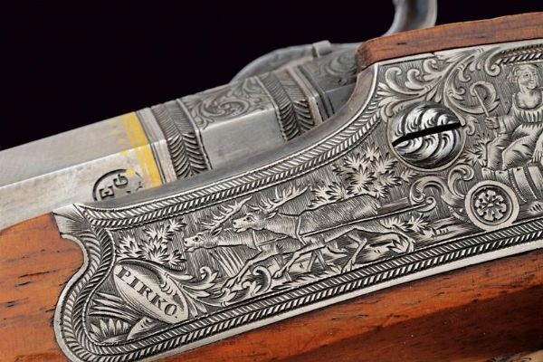 Paio di straordinarie di pistole a luminello di Carl Pirko  - Asta Rare Armi Antiche e Militaria da tutto il mondo - Associazione Nazionale - Case d'Asta italiane