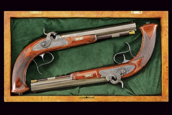 Paio di straordinarie di pistole a luminello di Carl Pirko  - Asta Rare Armi Antiche e Militaria da tutto il mondo - Associazione Nazionale - Case d'Asta italiane