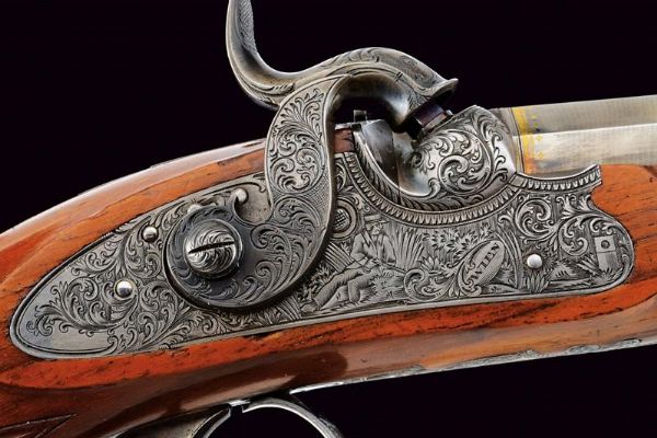 Paio di straordinarie di pistole a luminello di Carl Pirko  - Asta Rare Armi Antiche e Militaria da tutto il mondo - Associazione Nazionale - Case d'Asta italiane