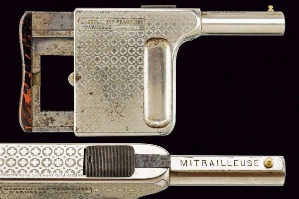 Pistola da palmo Mitrailleuse  - Asta Rare Armi Antiche e Militaria da tutto il mondo - Associazione Nazionale - Case d'Asta italiane