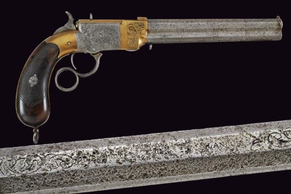 Rara pistola a leva Venditti  - Asta Rare Armi Antiche e Militaria da tutto il mondo - Associazione Nazionale - Case d'Asta italiane