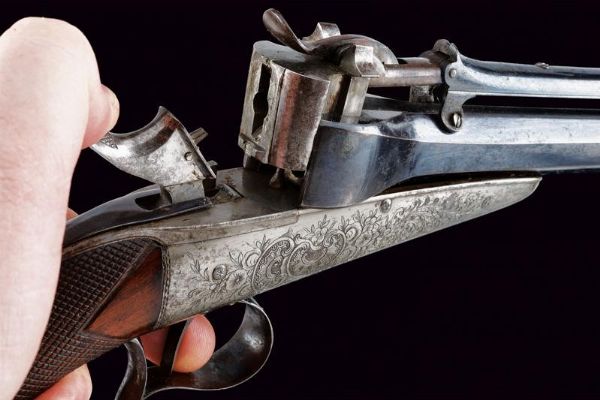 Rara pistola Collette a gravit� in cassetta  - Asta Rare Armi Antiche e Militaria da tutto il mondo - Associazione Nazionale - Case d'Asta italiane