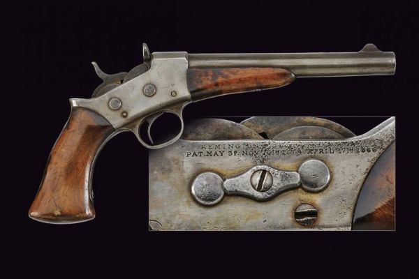 Pistola Remington 1871 Army Rolling Block  - Asta Rare Armi Antiche e Militaria da tutto il mondo - Associazione Nazionale - Case d'Asta italiane