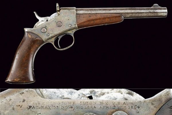 Pistola Remington 1871 Army Rolling Block  - Asta Rare Armi Antiche e Militaria da tutto il mondo - Associazione Nazionale - Case d'Asta italiane