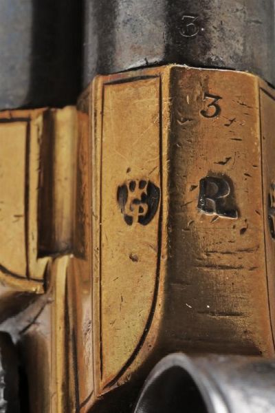 Raro mazzagatto a pietra focaia a tre canne di Richards  - Asta Rare Armi Antiche e Militaria da tutto il mondo - Associazione Nazionale - Case d'Asta italiane