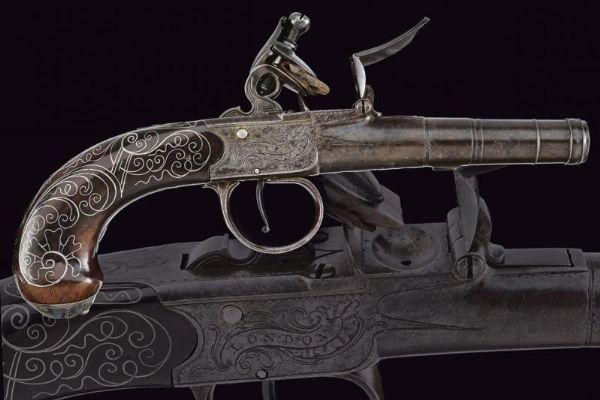 Bellissimo mazzagatto a pietra focaia di Hall  - Asta Rare Armi Antiche e Militaria da tutto il mondo - Associazione Nazionale - Case d'Asta italiane