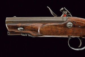 Pistola a pietra focaia da viaggio firmata Calvert  - Asta Rare Armi Antiche e Militaria da tutto il mondo - Associazione Nazionale - Case d'Asta italiane