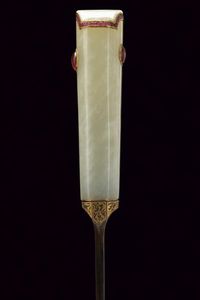 Bellissimo kard con impugnatura in giada decorata con rubini  - Asta Rare Armi Antiche e Militaria da tutto il mondo - Associazione Nazionale - Case d'Asta italiane