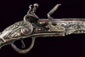 Interessante pistola a pietra focaia  - Asta Rare Armi Antiche e Militaria da tutto il mondo - Associazione Nazionale - Case d'Asta italiane
