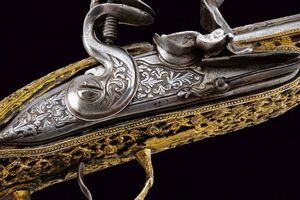 Bellissima pistola a pietra focaia  - Asta Rare Armi Antiche e Militaria da tutto il mondo - Associazione Nazionale - Case d'Asta italiane
