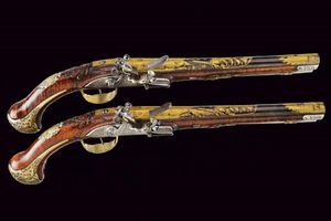 Bellissimo paio di pistole a pietra focaia per il mercato orientale  - Asta Rare Armi Antiche e Militaria da tutto il mondo - Associazione Nazionale - Case d'Asta italiane