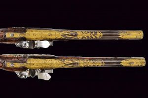 Bellissimo paio di pistole a pietra focaia per il mercato orientale  - Asta Rare Armi Antiche e Militaria da tutto il mondo - Associazione Nazionale - Case d'Asta italiane