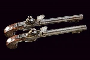 Raro paio di pistole a semi-retrocarica di Wheeler, con baionetta a scatto  - Asta Rare Armi Antiche e Militaria da tutto il mondo - Associazione Nazionale - Case d'Asta italiane