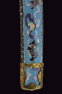 Koshirae per un tachi lavorato in cloisonne  - Asta Rare Armi Antiche e Militaria da tutto il mondo - Associazione Nazionale - Case d'Asta italiane