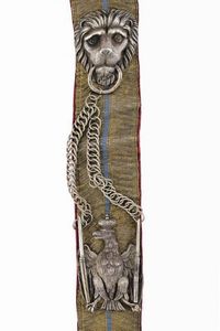 Rarissimo set di giberna con bandoliera, cintura, dragona e attacchi per sciabola  - Asta Rare Armi Antiche e Militaria da tutto il mondo - Associazione Nazionale - Case d'Asta italiane