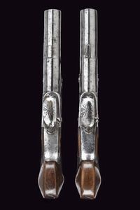 Paio di mazzagatti a pietra focaia in cassetta  - Asta Rare Armi Antiche e Militaria da tutto il mondo - Associazione Nazionale - Case d'Asta italiane