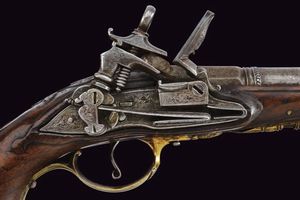 Pistola a pietra focaia alla romana da viaggio  - Asta Rare Armi Antiche e Militaria da tutto il mondo - Associazione Nazionale - Case d'Asta italiane