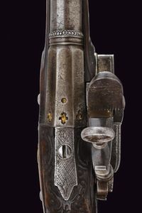 Pistola a pietra focaia alla romana da viaggio  - Asta Rare Armi Antiche e Militaria da tutto il mondo - Associazione Nazionale - Case d'Asta italiane