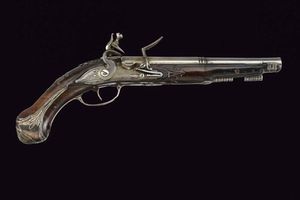 Pistola a pietra focaia con fornimenti in argento di Pietro Tomasi  - Asta Rare Armi Antiche e Militaria da tutto il mondo - Associazione Nazionale - Case d'Asta italiane