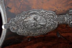 Bellissimo fucile da tiro a luminello di Zoller decorato con scene dalla leggenda di Guglielmo Tell  - Asta Rare Armi Antiche e Militaria da tutto il mondo - Associazione Nazionale - Case d'Asta italiane