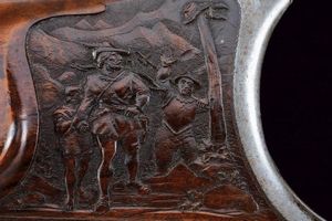 Bellissimo fucile da tiro a luminello di Zoller decorato con scene dalla leggenda di Guglielmo Tell  - Asta Rare Armi Antiche e Militaria da tutto il mondo - Associazione Nazionale - Case d'Asta italiane