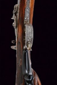 Bellissimo fucile da tiro a luminello di Zoller decorato con scene dalla leggenda di Guglielmo Tell  - Asta Rare Armi Antiche e Militaria da tutto il mondo - Associazione Nazionale - Case d'Asta italiane