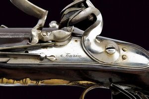 Doppietta a pietra focaia di G. Scalafiot  - Asta Rare Armi Antiche e Militaria da tutto il mondo - Associazione Nazionale - Case d'Asta italiane