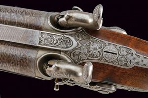 Bellissima doppietta a luminello di Karl Pirko per la caccia al cinghiale  - Asta Rare Armi Antiche e Militaria da tutto il mondo - Associazione Nazionale - Case d'Asta italiane