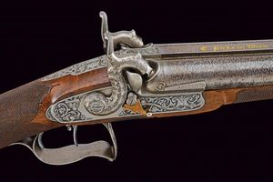 Bellissima doppietta a luminello di Karl Pirko per la caccia al cinghiale  - Asta Rare Armi Antiche e Militaria da tutto il mondo - Associazione Nazionale - Case d'Asta italiane