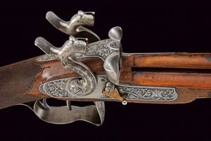Bellissima doppietta a luminello di Karl Pirko per la caccia al cinghiale  - Asta Rare Armi Antiche e Militaria da tutto il mondo - Associazione Nazionale - Case d'Asta italiane