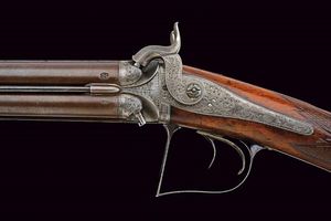 Bellissimo e raro fucile a luminello a quattro canne di Karl Pirko  - Asta Rare Armi Antiche e Militaria da tutto il mondo - Associazione Nazionale - Case d'Asta italiane