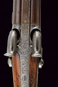 Bellissimo e raro fucile a luminello a quattro canne di Karl Pirko  - Asta Rare Armi Antiche e Militaria da tutto il mondo - Associazione Nazionale - Case d'Asta italiane