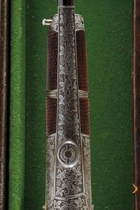 Straordinaria doppietta a percussione centrale di Haetge in cassetta  - Asta Rare Armi Antiche e Militaria da tutto il mondo - Associazione Nazionale - Case d'Asta italiane