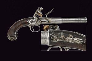 Pistola Queen Anne a pietra focaia con fornimenti in argento di Wilson  - Asta Rare Armi Antiche e Militaria da tutto il mondo - Associazione Nazionale - Case d'Asta italiane