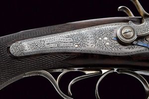 Bella doppietta a percussione centrale a cani esterni di Lancaster  - Asta Rare Armi Antiche e Militaria da tutto il mondo - Associazione Nazionale - Case d'Asta italiane