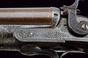 Doppietta a percussione centrale di Moore & Grey  - Asta Rare Armi Antiche e Militaria da tutto il mondo - Associazione Nazionale - Case d'Asta italiane