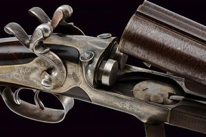 Rarissima doppietta a percussione centrale a cani esterni di Alessandro Toschi  - Asta Rare Armi Antiche e Militaria da tutto il mondo - Associazione Nazionale - Case d'Asta italiane