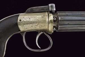 Pepperbox revolver a luminello di Manton in cassetta  - Asta Rare Armi Antiche e Militaria da tutto il mondo - Associazione Nazionale - Case d'Asta italiane