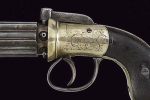 Pepperbox revolver a luminello di Manton in cassetta  - Asta Rare Armi Antiche e Militaria da tutto il mondo - Associazione Nazionale - Case d'Asta italiane