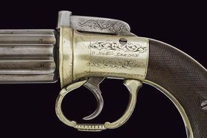 Pepperbox revolver a luminello di Egg  - Asta Rare Armi Antiche e Militaria da tutto il mondo - Associazione Nazionale - Case d'Asta italiane