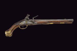 Bella pistola a pietra focaia da fonda di Zanoni  - Asta Rare Armi Antiche e Militaria da tutto il mondo - Associazione Nazionale - Case d'Asta italiane