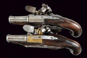 Paio di pistole a pietra focaia da viaggio firmate Louis Lamotte  - Asta Rare Armi Antiche e Militaria da tutto il mondo - Associazione Nazionale - Case d'Asta italiane