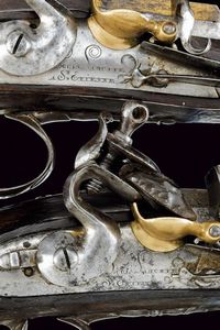 Paio di pistole a pietra focaia da viaggio firmate Louis Lamotte  - Asta Rare Armi Antiche e Militaria da tutto il mondo - Associazione Nazionale - Case d'Asta italiane